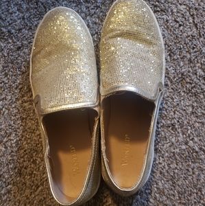Gold sparkle shoes